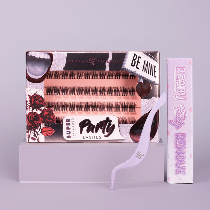 Be Mine Super Pre-Glued Party Lashes Full Kit - Unicorn Cosmetics