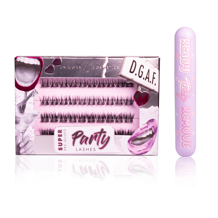 D.G.A.F Super Pre-Glued Party Lashes + Remover Duo - Unicorn Cosmetics