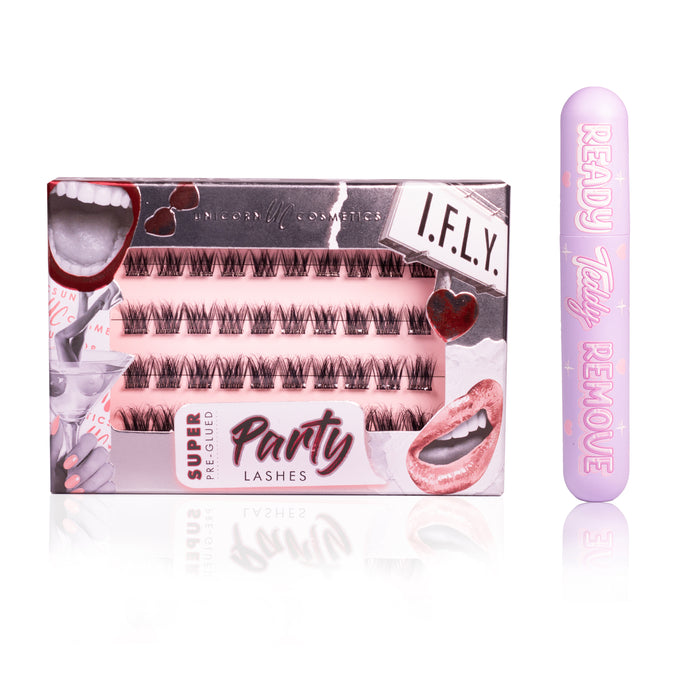 I.F.L.Y. Super Pre-Glued Party Lashes + Remover Duo - Unicorn Cosmetics