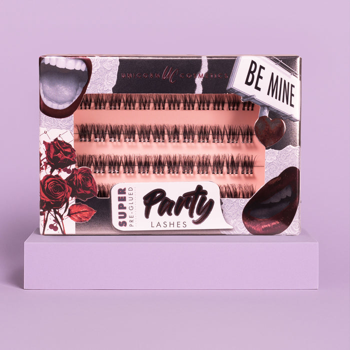 Be Mine Super Pre-Glued Party Lashes + Tweezer Duo - Unicorn Cosmetics